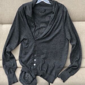 Alexander McQueen Gray Cardigan Sweater
